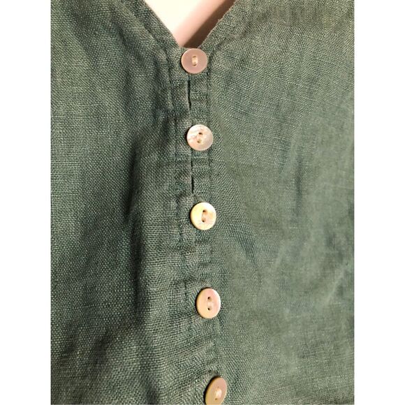 Madewell 100% Linen Gwen Crop Vest top size 8 boho in Sage Green festival neutra - Picture 7 of 10